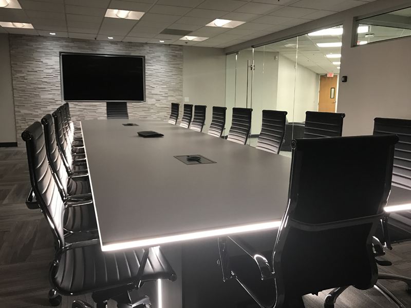 conference room with office furniture